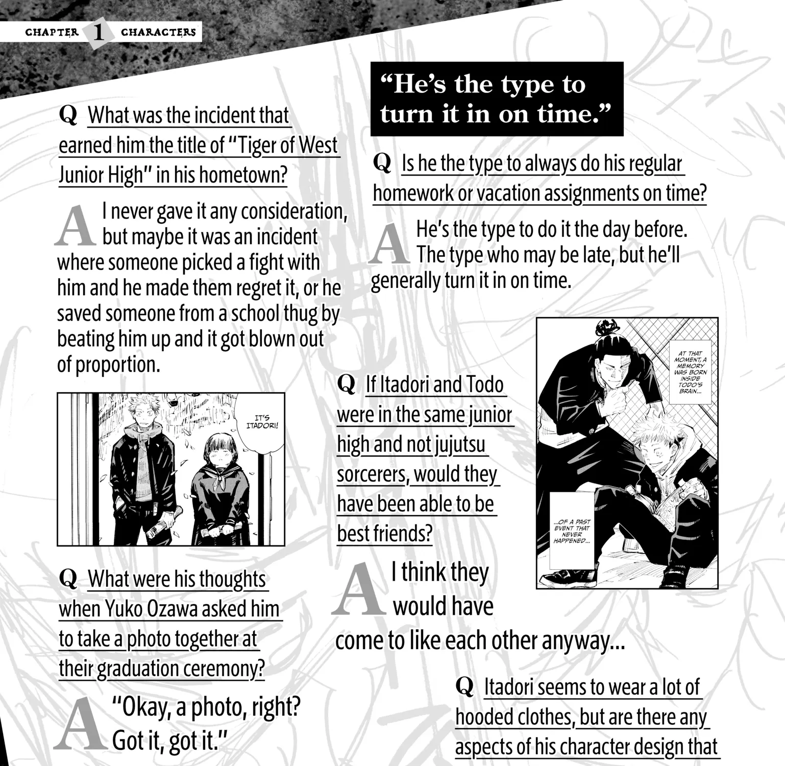 Jujutsu Kaisen: The Official Character Guide, chapter 1, page 9
