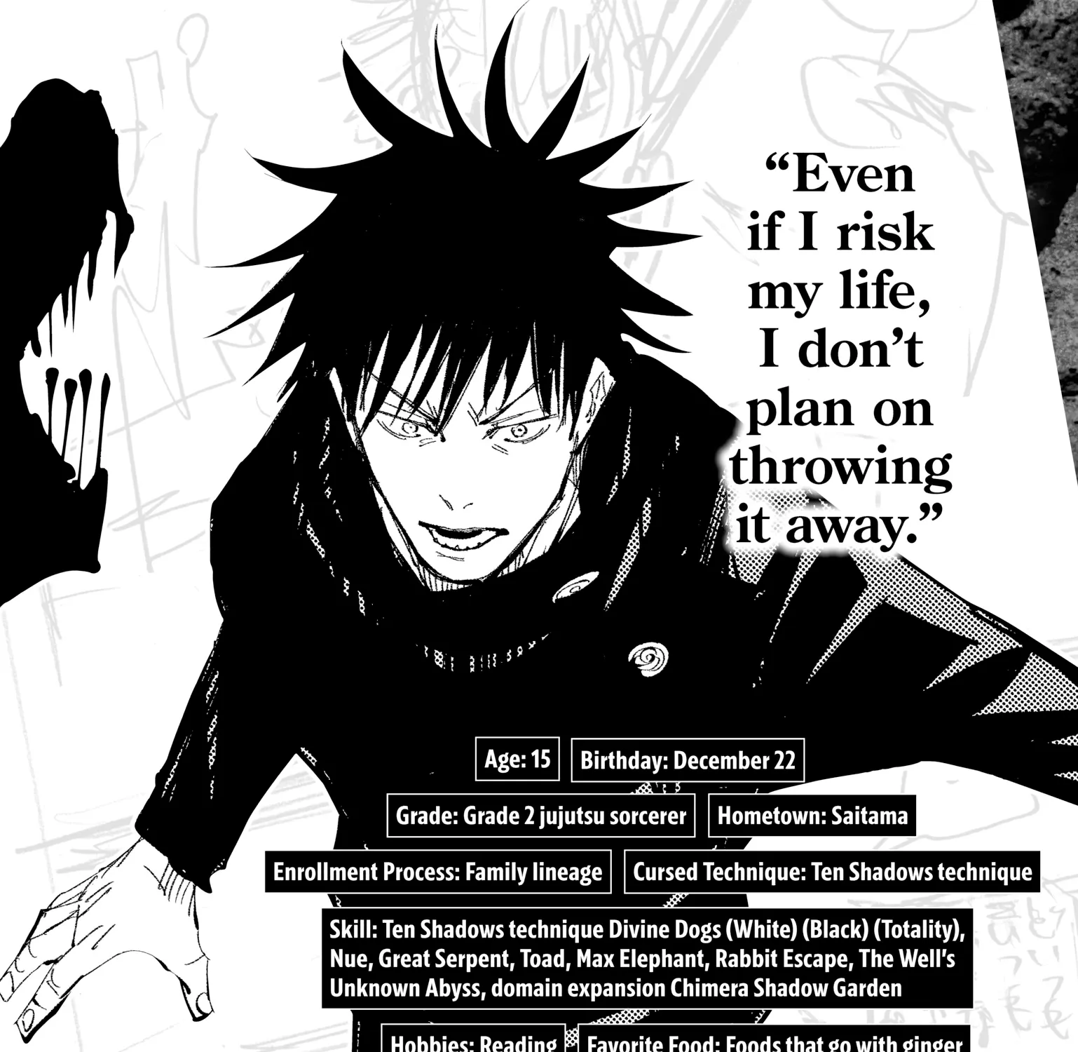 Jujutsu Kaisen: The Official Character Guide, chapter 1, page 11