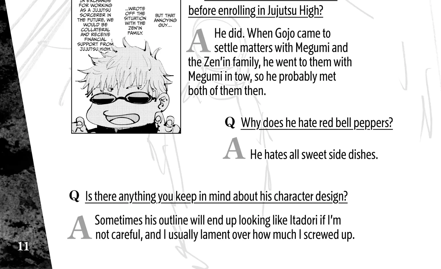 Jujutsu Kaisen: The Official Character Guide, chapter 1, page 18
