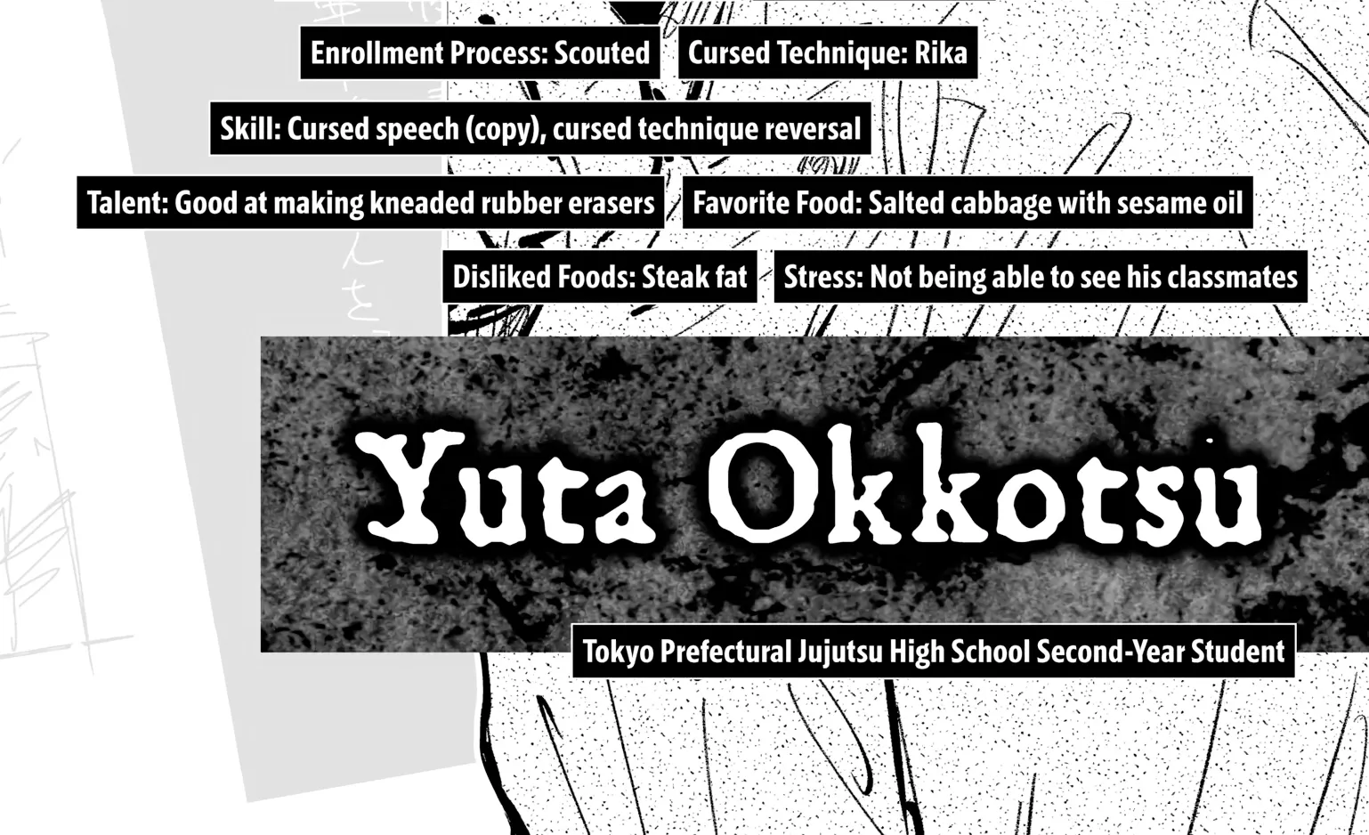 Jujutsu Kaisen: The Official Character Guide, chapter 1, page 28