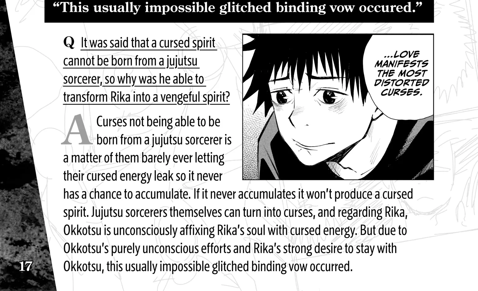 Jujutsu Kaisen: The Official Character Guide, chapter 1, page 30