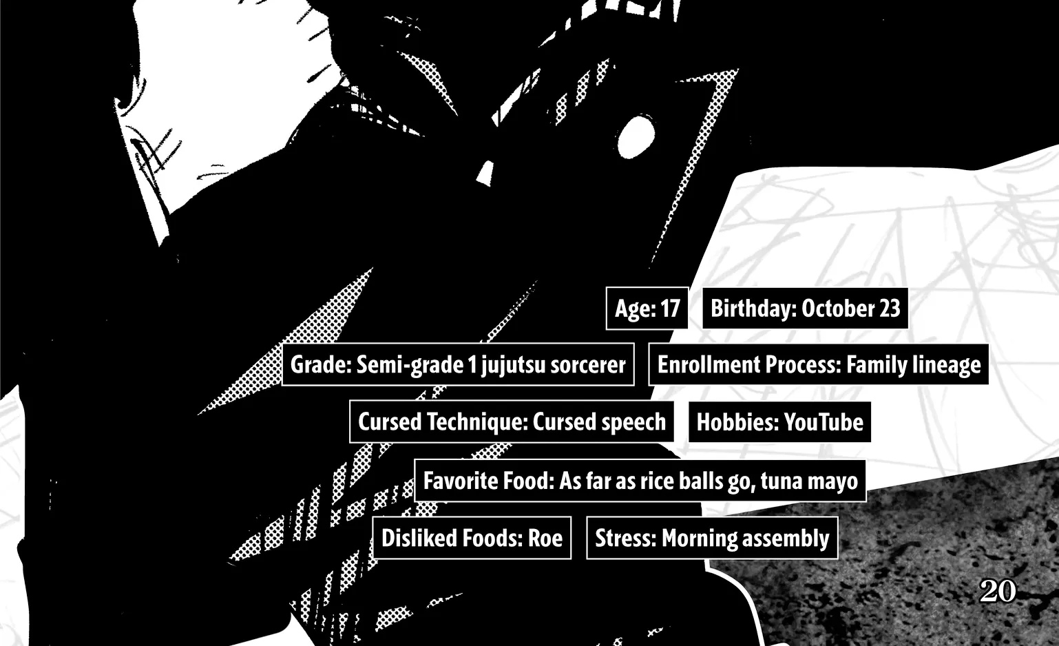Jujutsu Kaisen: The Official Character Guide, chapter 1, page 36