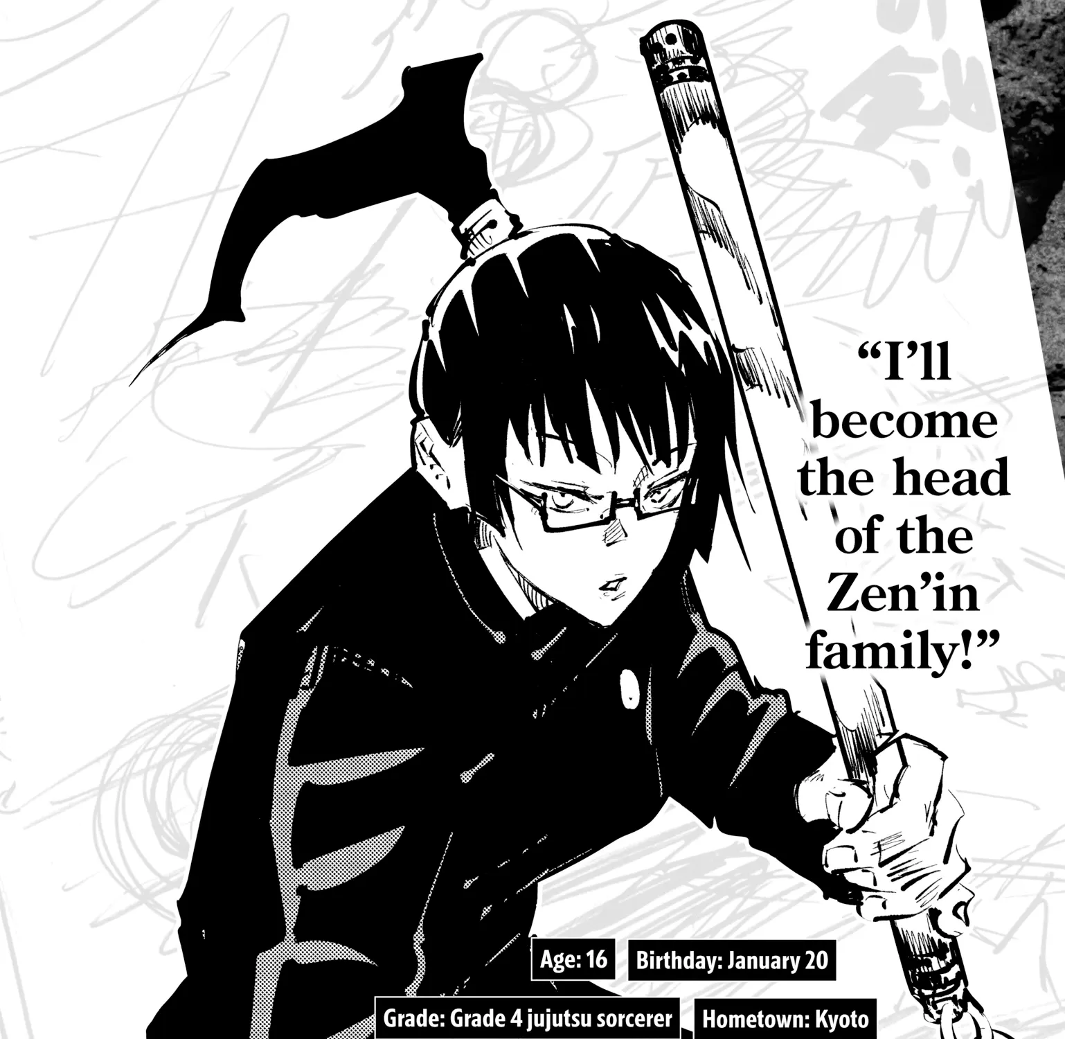 Jujutsu Kaisen: The Official Character Guide, chapter 1, page 39