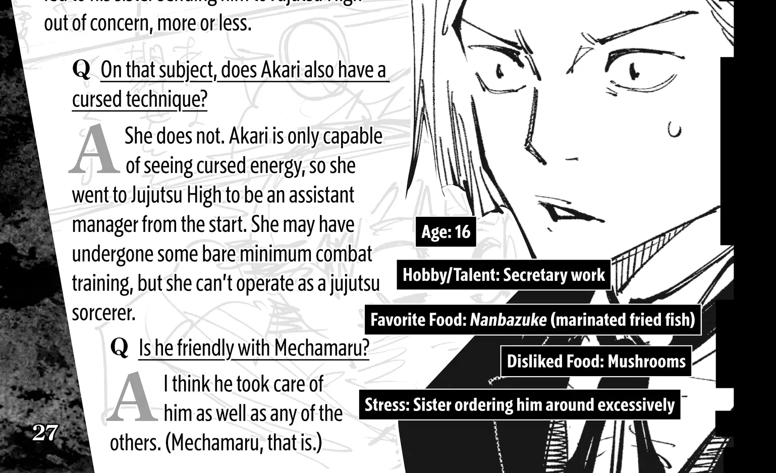Jujutsu Kaisen: The Official Character Guide, chapter 1, page 50