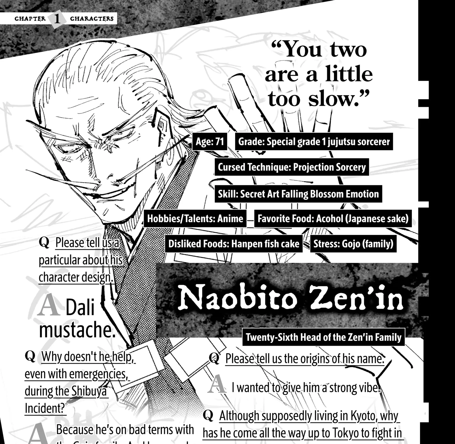 Jujutsu Kaisen: The Official Character Guide, chapter 1, page 107