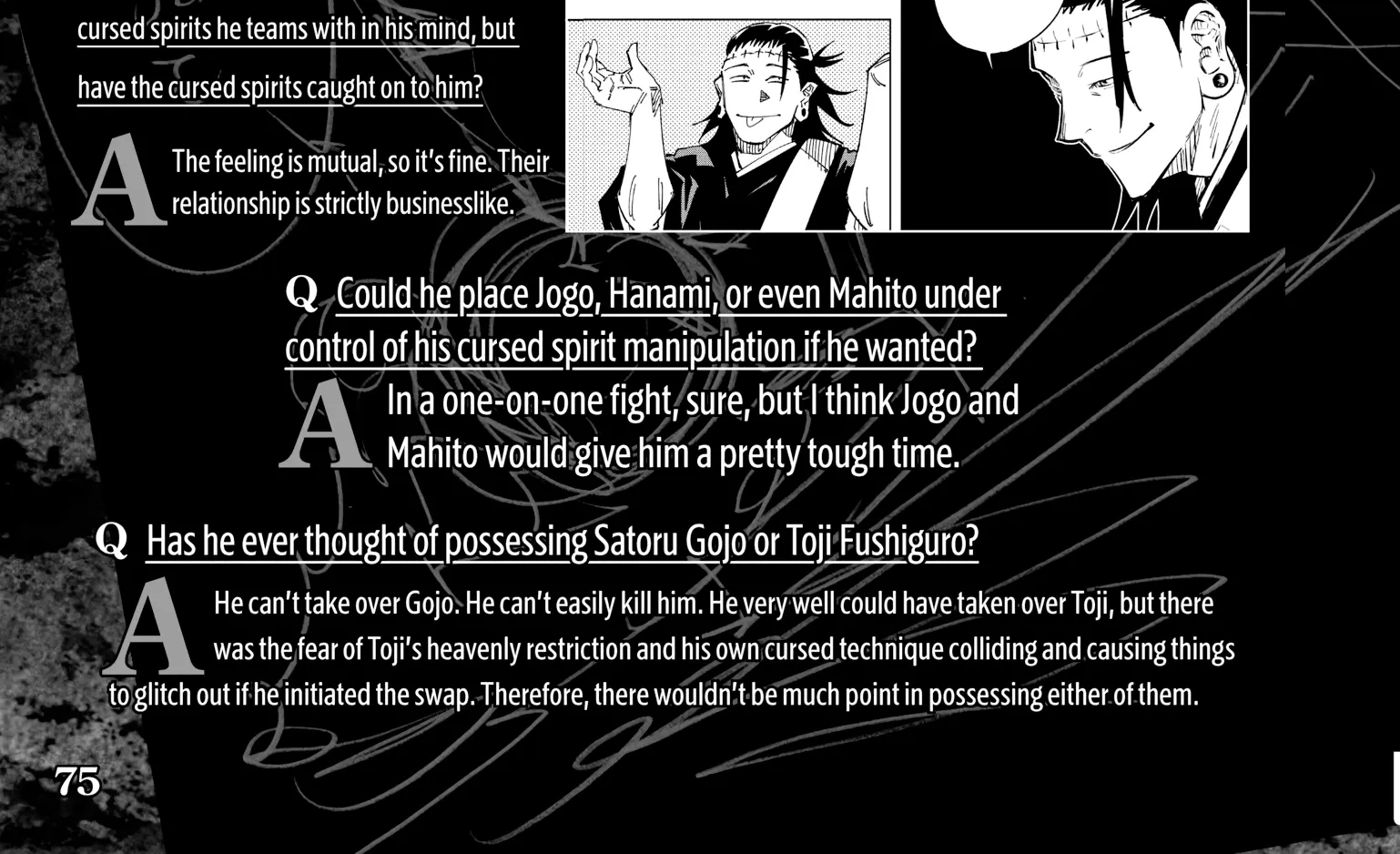 Jujutsu Kaisen: The Official Character Guide, chapter 1, page 136