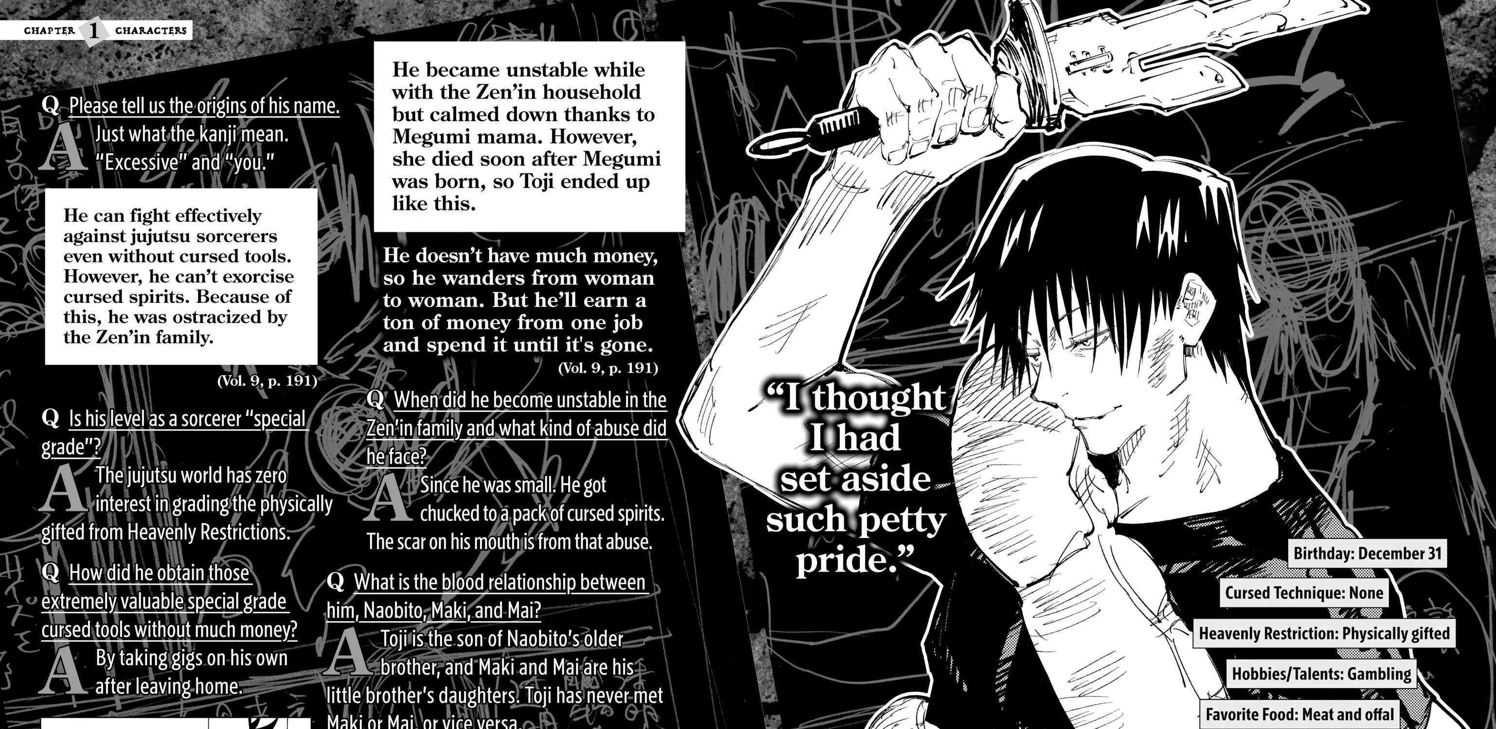 Jujutsu Kaisen: The Official Character Guide, chapter 1, page 149