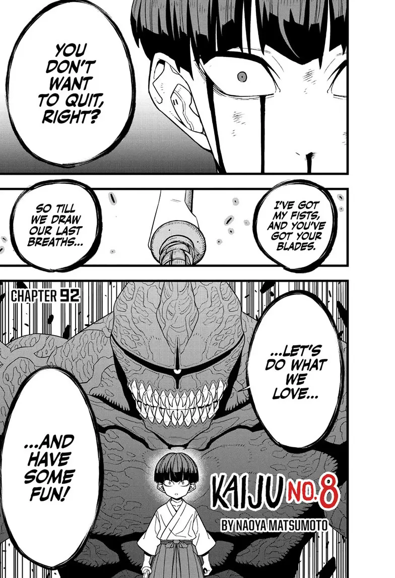 Kaiju No 8 Manga, chapter 92, page 1