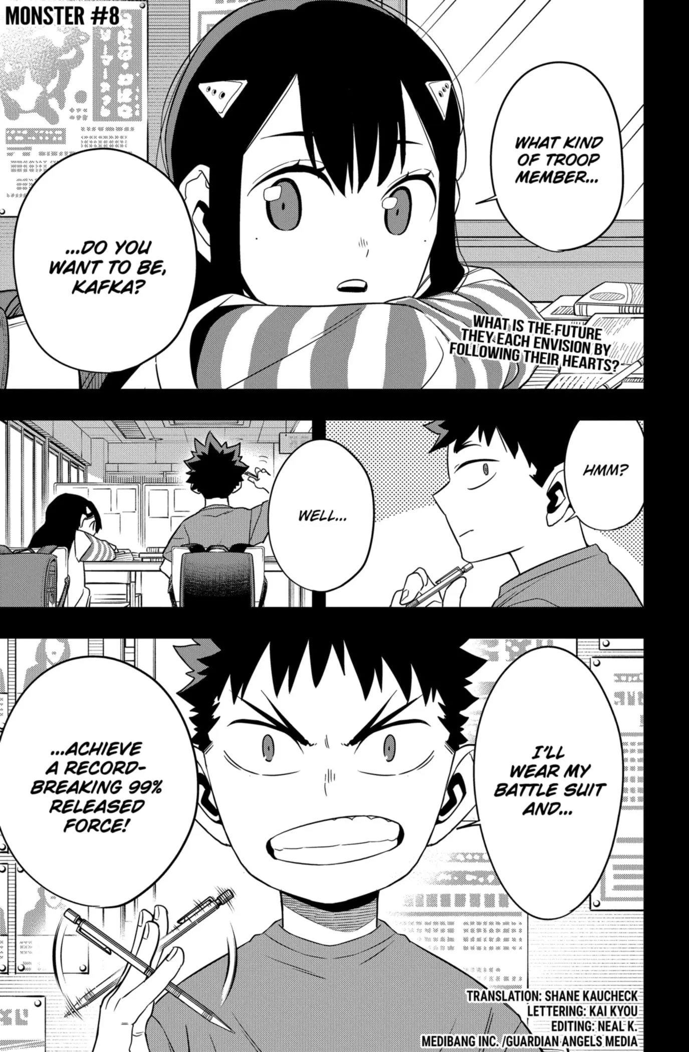 Kaiju No 8 Manga, chapter 109, page 1