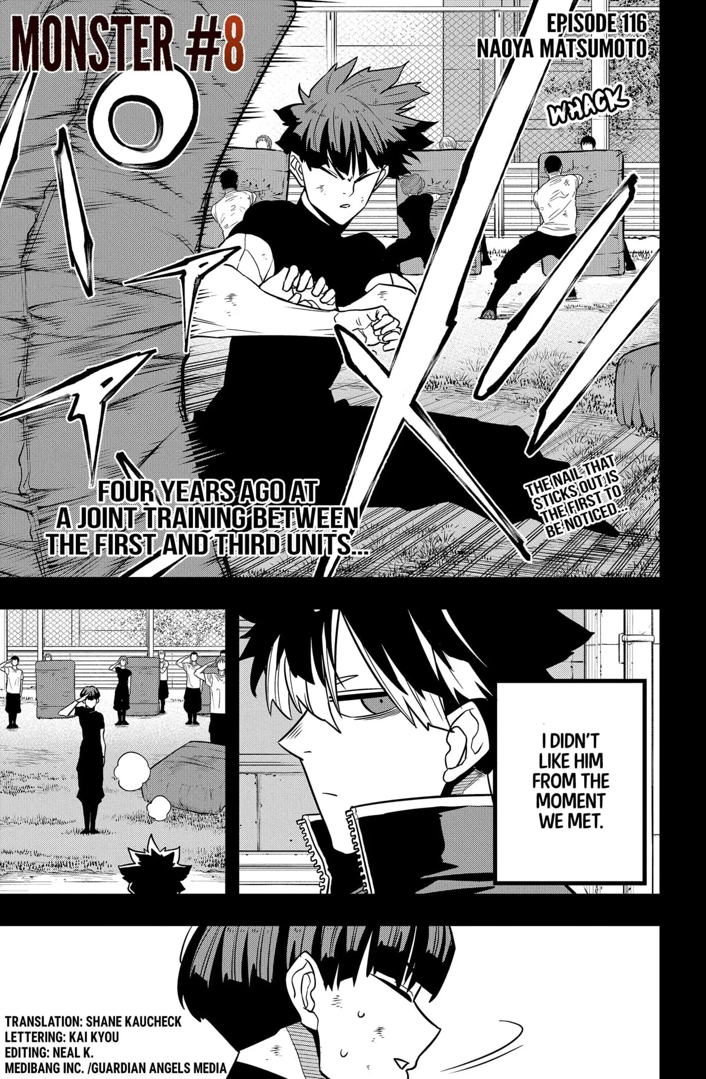 Kaiju No 8 Manga, chapter 116, page 1