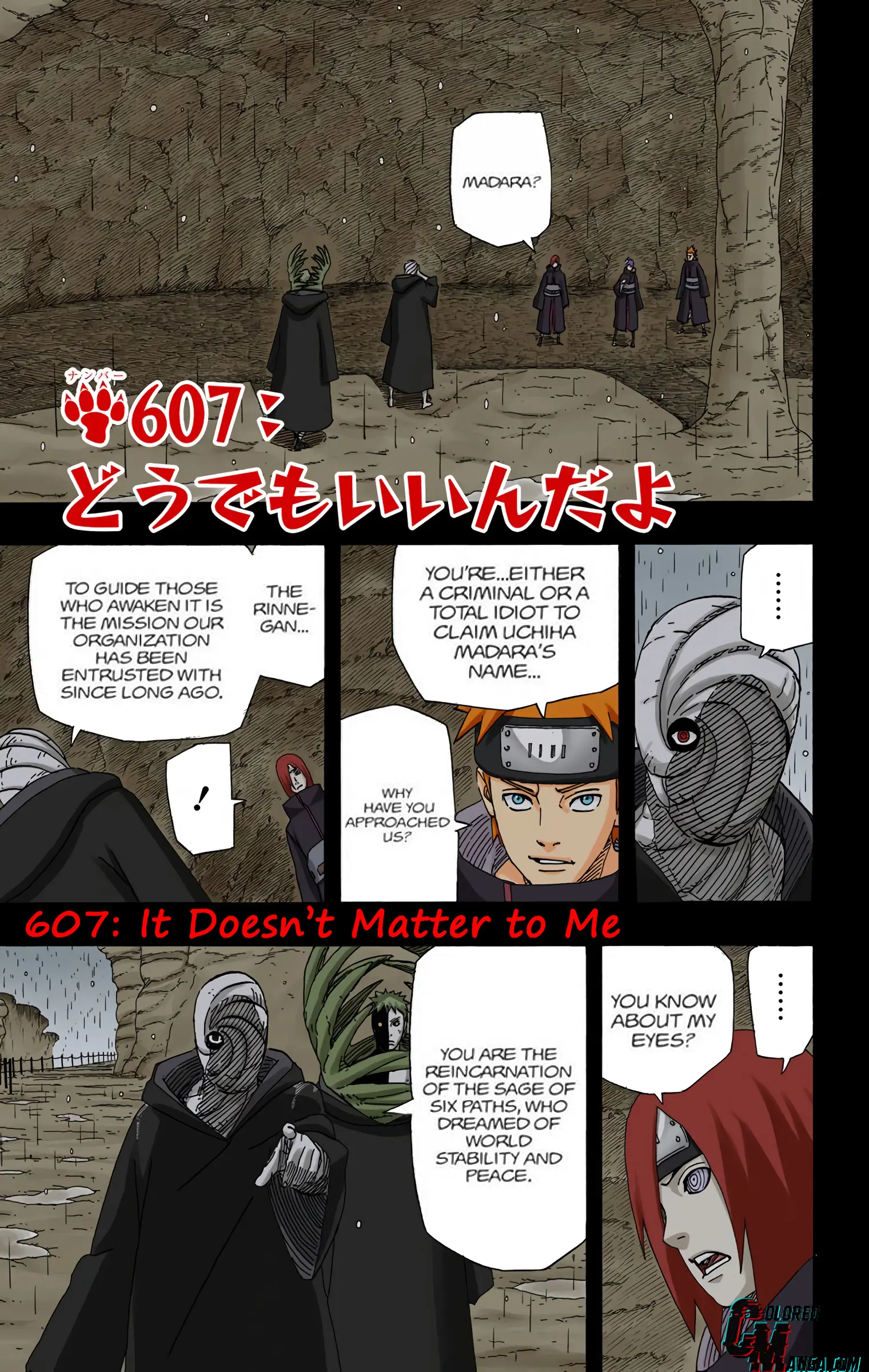 Naruto Colored Manga Online, chapter 607, page 1