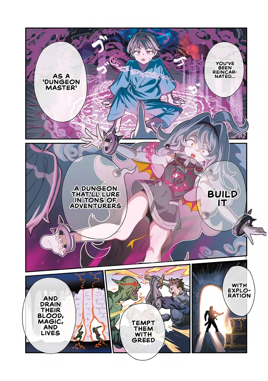 Reincarnated, I'll Make the Hot Spring Dungeon!, chapter 1, page 1