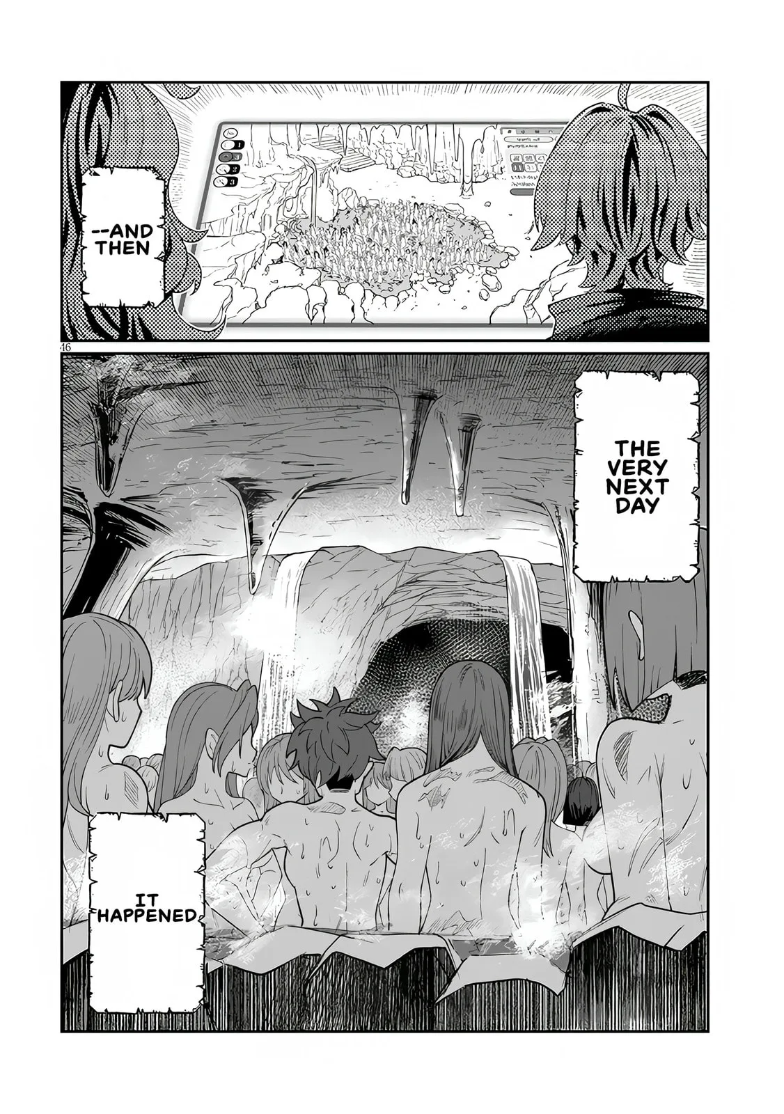 Reincarnated, I'll Make the Hot Spring Dungeon!, chapter 1, page 43